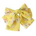 Jolies barrettes à cheveux en forme de nœud papillon à motif floral jaune, faites à la main en mousseline