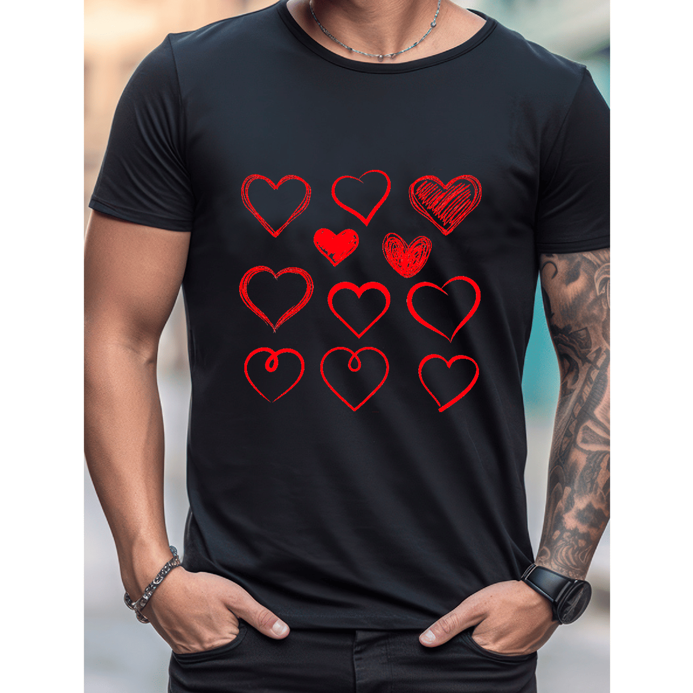 Stilvoll feiern mit diesem 100 % Baumwoll-Herren-T-Shirt zum Valentinstag