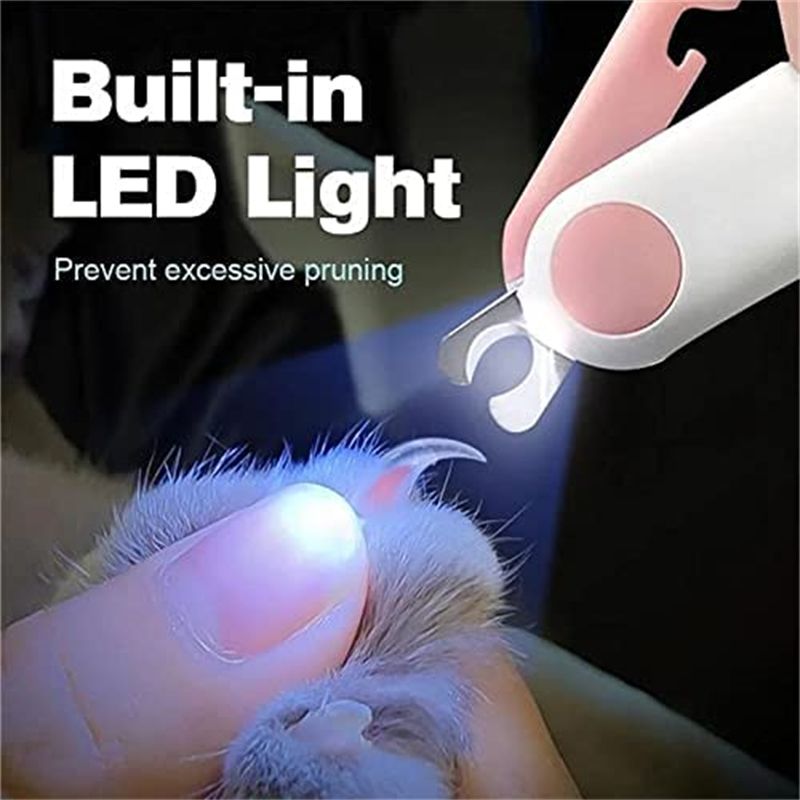Coupe-ongles pour animaux de compagnie chiens et chats ; Coupe-ongles pour chiens avec lumières LED ; Outils professionnels de toilettage et de beauté