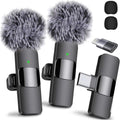 Kabelloses Mikrofon für iPhone, iPad, Android, Lavaliermikrofon für Videoaufnahmen – 2er-Pack iPhone-Mikrofon mit kristallklarer Aufnahme und USB-C für Podcast-Mikrofon, ASMR, TikTok