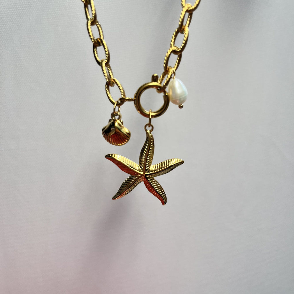 18K vergoldetes Meeres-Charm-Armband – Edelstahl Coastal Schmuckkollektion