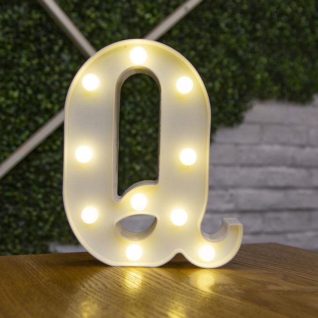 Lettres Lumineuses LED Alphabet Numéro Décoration Lampe à Pile Veilleuse pour la Maison Mariage Anniversaire Fête de Noël