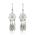 Boucles d'oreilles pendantes attrape-rêves en argent sterling