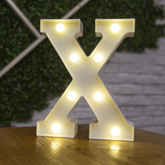 Lettres Lumineuses LED Alphabet Numéro Décoration Lampe à Pile Veilleuse pour la Maison Mariage Anniversaire Fête de Noël
