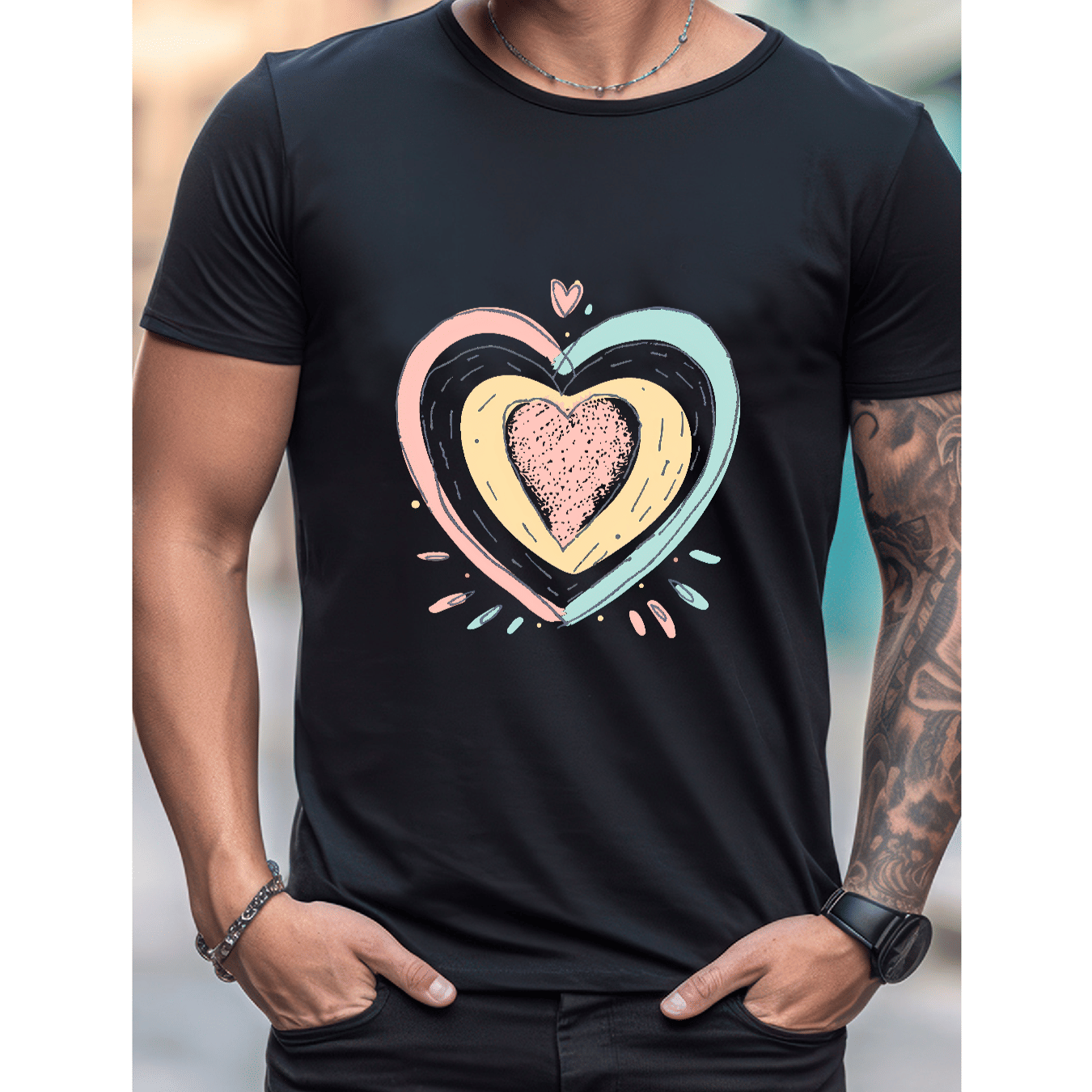 Stilvoll feiern mit diesem 100 % Baumwoll-Herren-T-Shirt zum Valentinstag