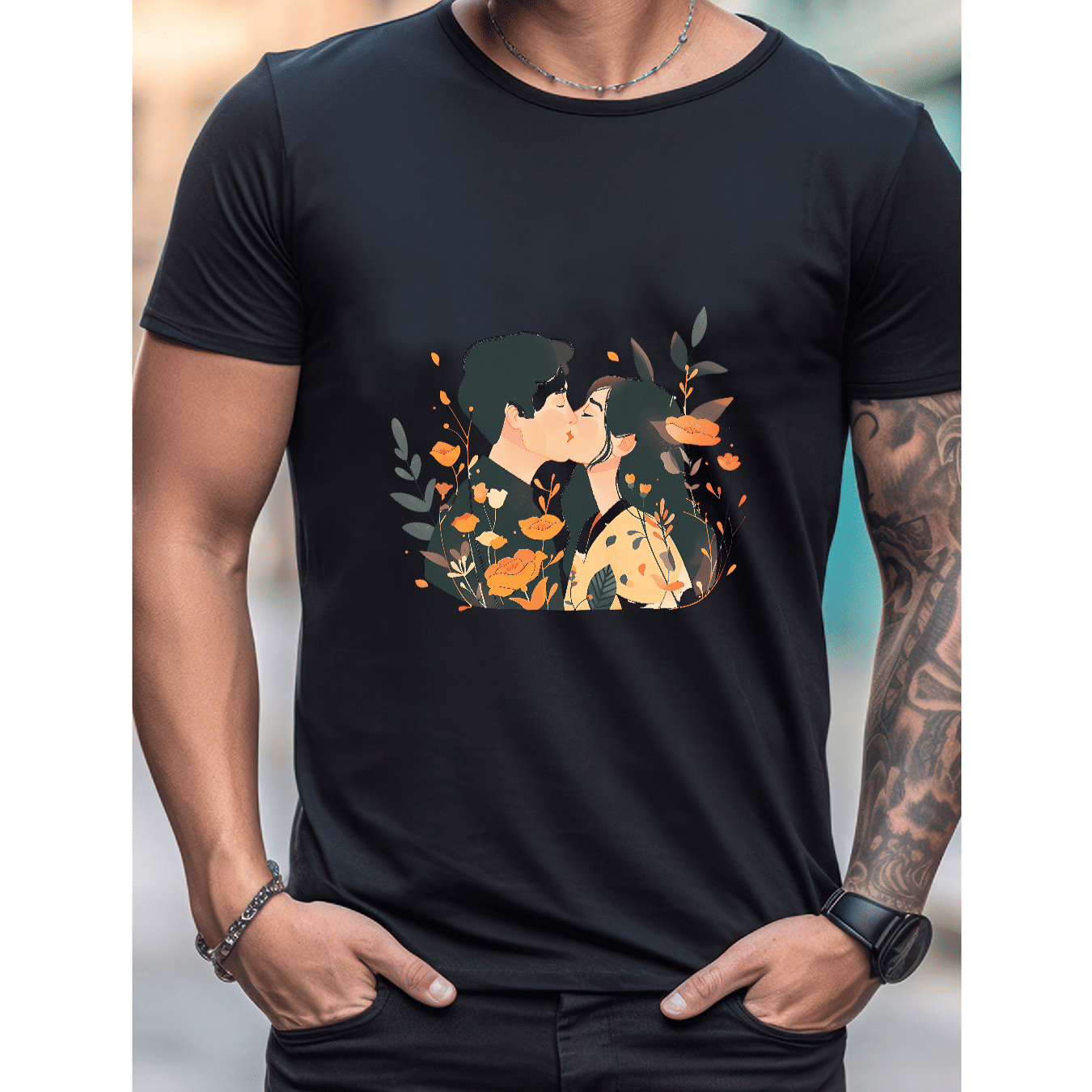 Stilvoll feiern mit diesem 100 % Baumwoll-Herren-T-Shirt zum Valentinstag