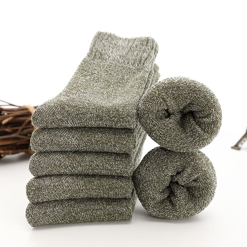 5 Paires Chaussettes Épaisses en Laine Homme Haute Qualité Serviette Garder au Chaud Chaussettes d'Hiver Coton Cadeau de Noël Chaussettes Pour Homme Thermique Taille 38-45