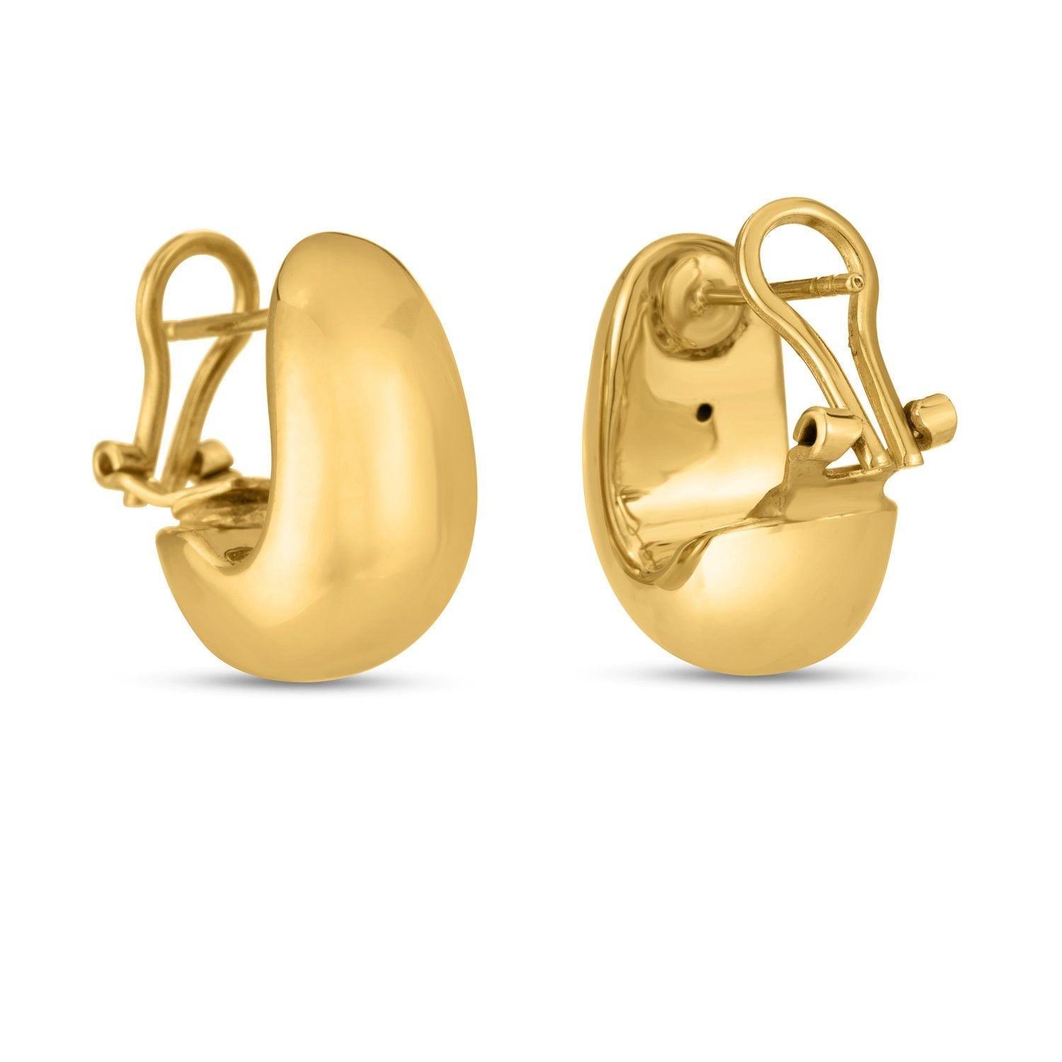 14K Gelbgold Fantasie Omega Creolen