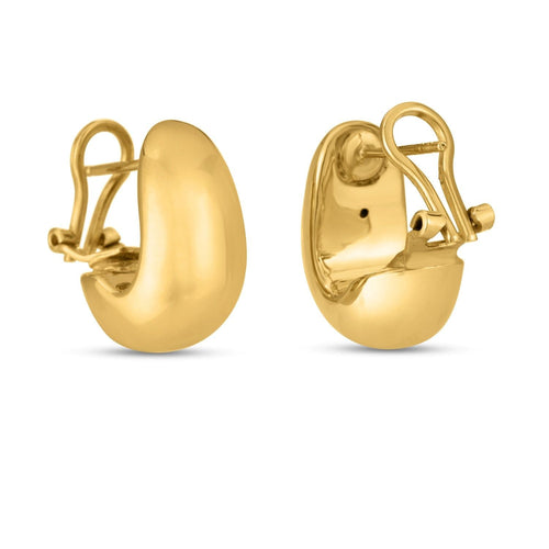 14K Gelbgold Fantasie Omega Creolen