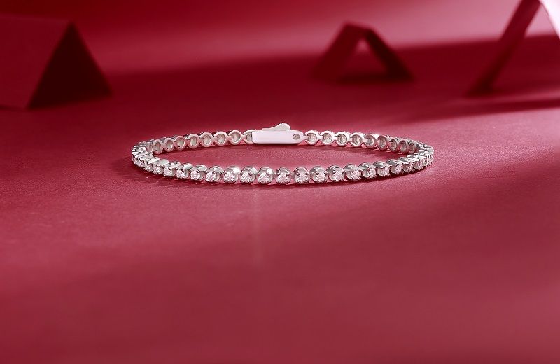 Ciel Étoilé - Parure de bijoux bracelet et jonc tendance avec moissanite, argent sterling S925 et diamants plaqués platine