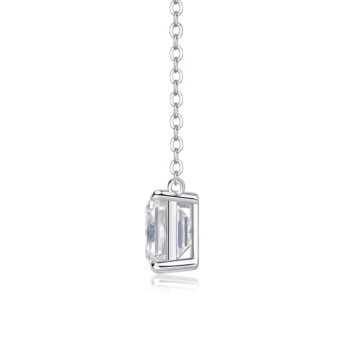 Mirage im Spiegel – Ein modisches und trendiges Schmuckset aus Halskette und Anhänger mit achteckigem 9*11 Moissanit, S925 Sterlingsilber und platinbeschichtetem Diamant