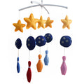 Mobile musical pour bébé fait à la main motif bowling, décoration de chambre d'enfant, jouet musical pour berceau, pour filles et garçons