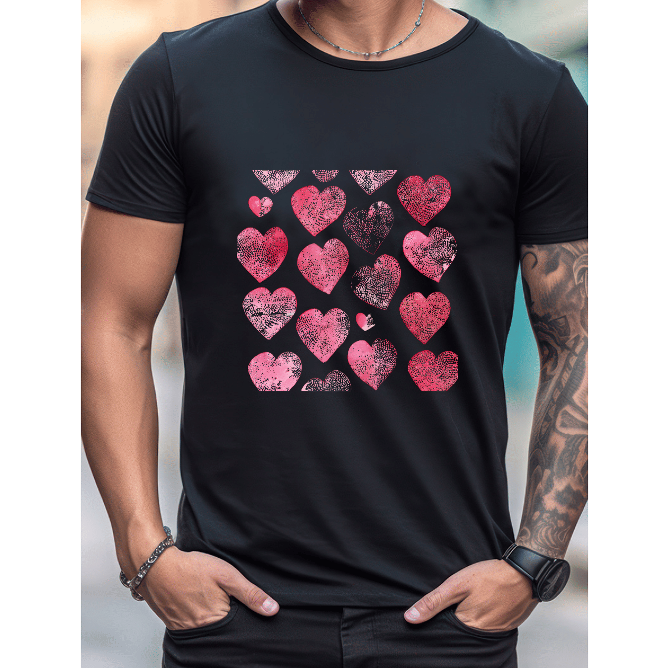 Stilvoll feiern mit diesem 100 % Baumwoll-Herren-T-Shirt zum Valentinstag