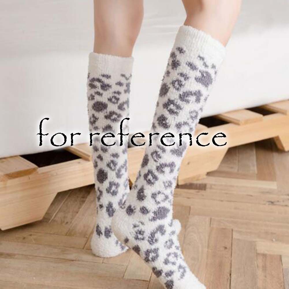 3 Paar Leopardenmuster Korallenvlies Socken Damen Wadenstrümpfe Flauschige Winterschlafstrümpfe, Schwarz Grau Weiß