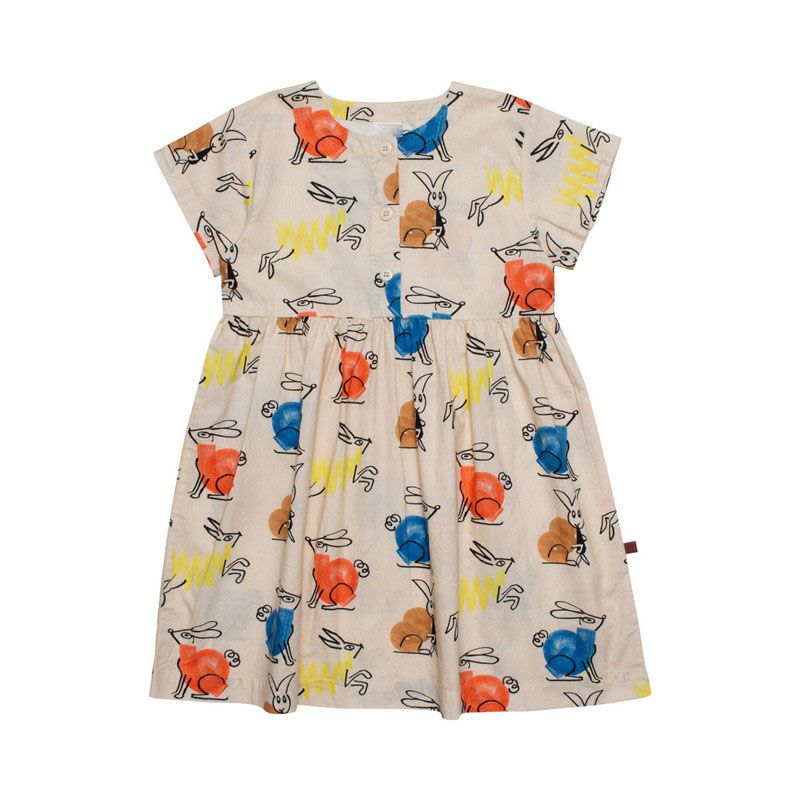 EnkeliBB Designer-Kinderkleidung Kleider für den Sommer 22SS Wyn Kleinkindmädchen Kurzarmkleid Marke Kinder Cartoon-Musterkleid