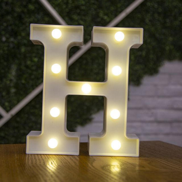 Lettres Lumineuses LED Alphabet Numéro Décoration Lampe à Pile Veilleuse pour la Maison Mariage Anniversaire Fête de Noël