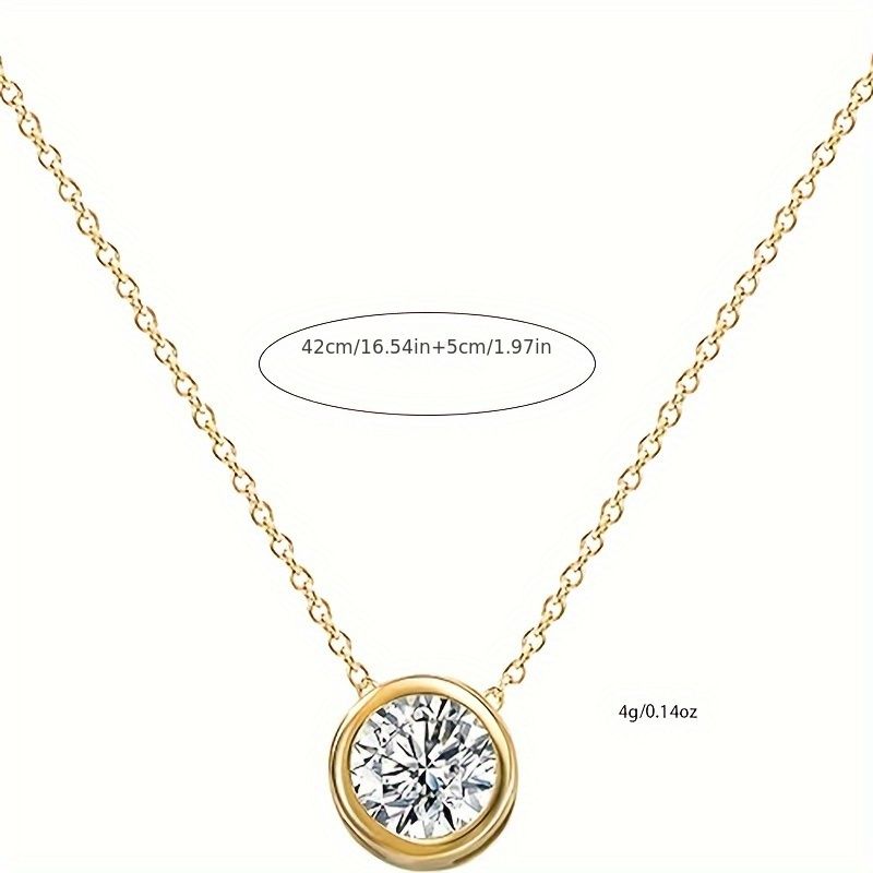 LX et LR confectionnent également un collier à pendentif simple en cuivre avec zircone D, plateau rond géométrique en or 14 carats – cadeau parfait pour la fête des mères et Noël.