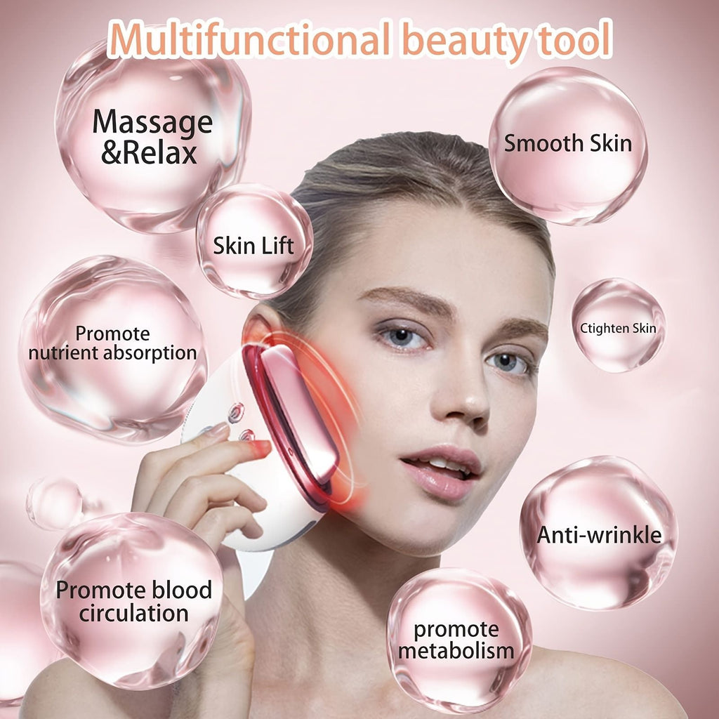 1 Stk. Elektrisches Gua Sha Gesichtsgerät; Gesichtsschabemassagegerät mit 9 Modi; Hautpflegegerät zur Anti-Aging-Behandlung; Verbesserung der Gesichtskontur