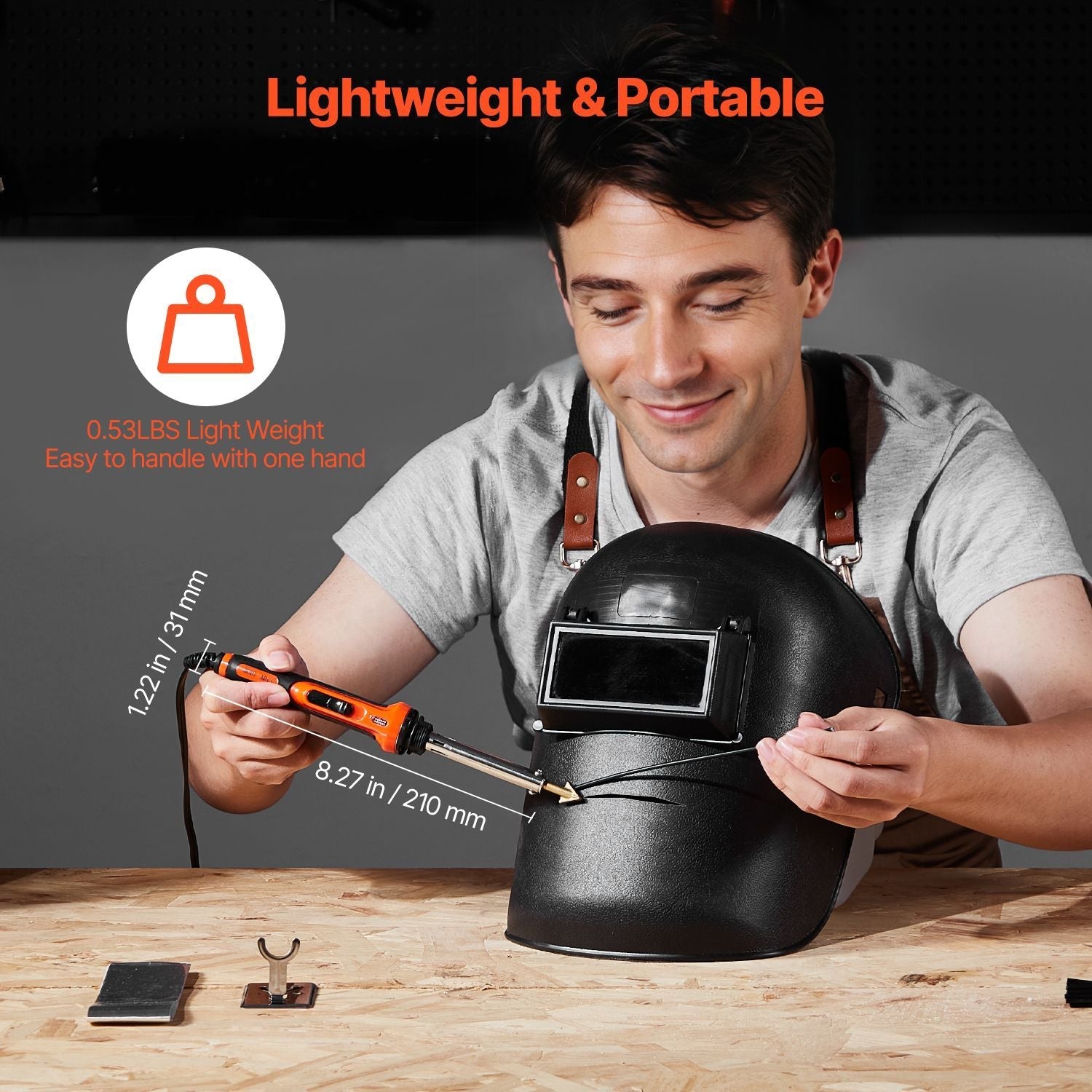 Kunststoffschweißgerät-Set, 60W/100W Dual-Power Kunststoffschweißlötkolben mit 3 Schweißspitzen und 20 Schweißstäben, professionelles Kunststoffreparatur-Schweißwerkzeug für Autobumper, Kajaks, Spielzeug, Elektronik