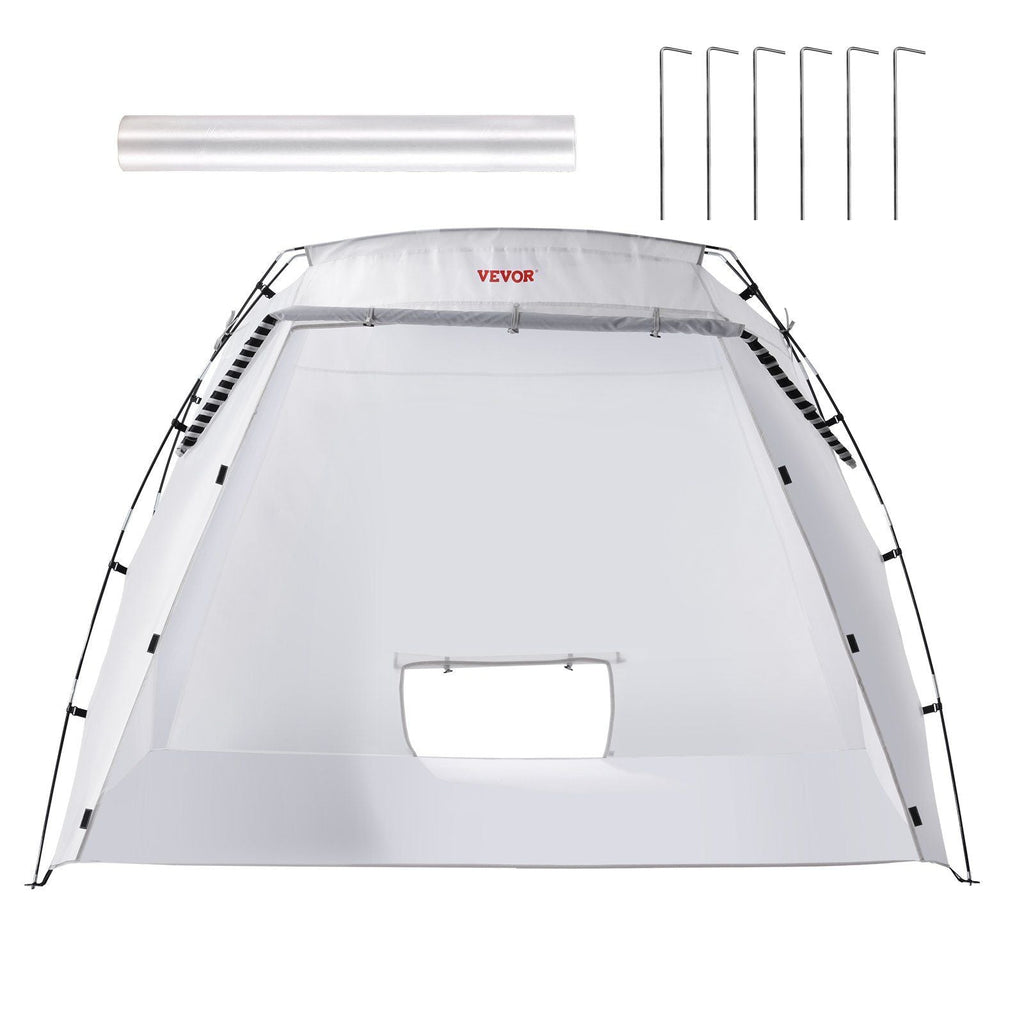 Cabine de peinture portable, tente de pulvérisation plus grande avec plancher intégré et écran en maille, station de tente de peinture pour meubles, outils de bricolage, abri de peinture de 2,3 x 1,6 x 1,6 m