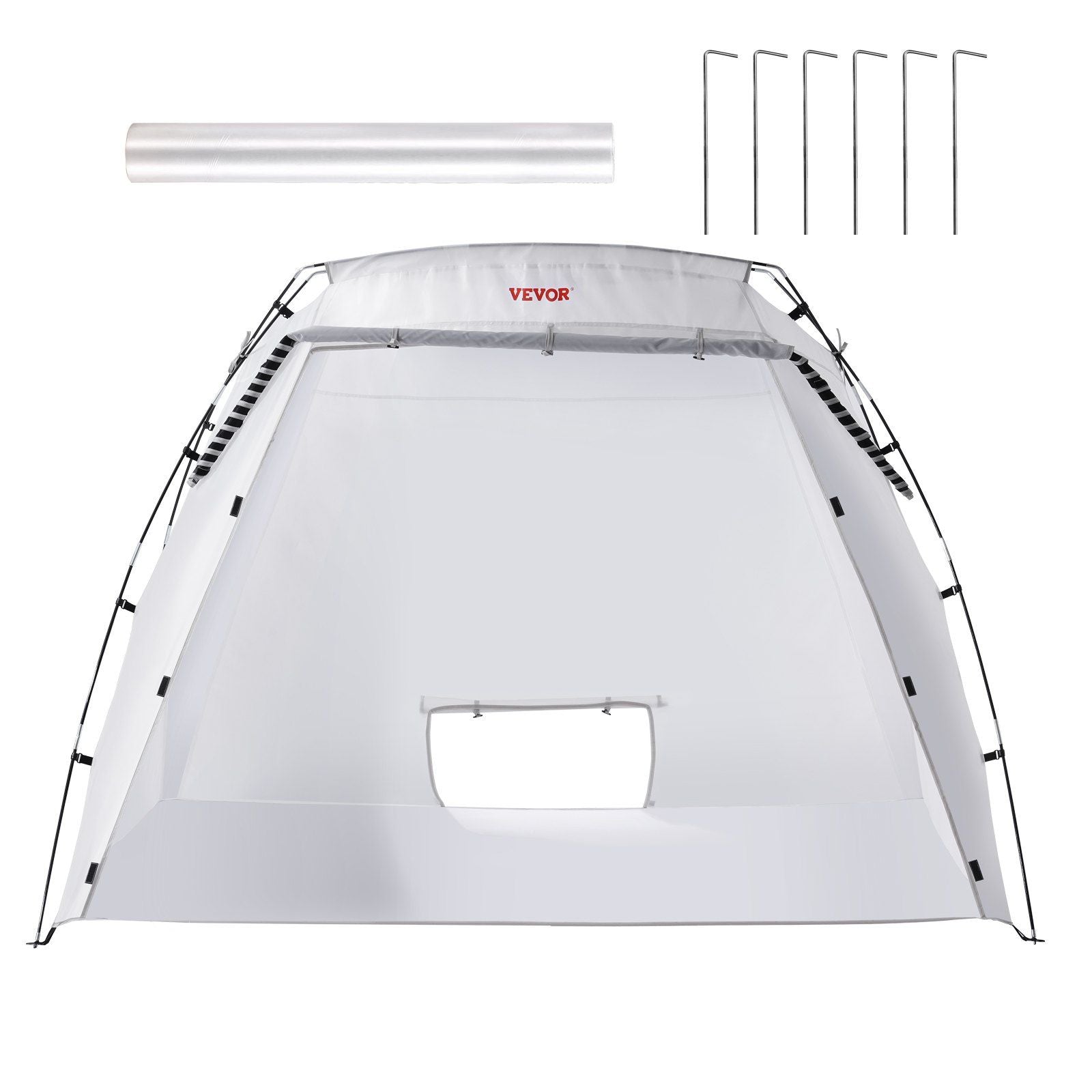 Cabine de peinture portable, tente de pulvérisation plus grande avec plancher intégré et écran en maille, station de tente de peinture pour meubles, outils de bricolage, abri de peinture de 2,3 x 1,6 x 1,6 m