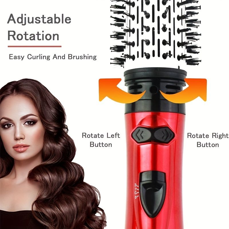 2-in-1 Elektrischer rotierender Lockenkamm und Haartrockner für Salon-Qualität-Styling zu Hause