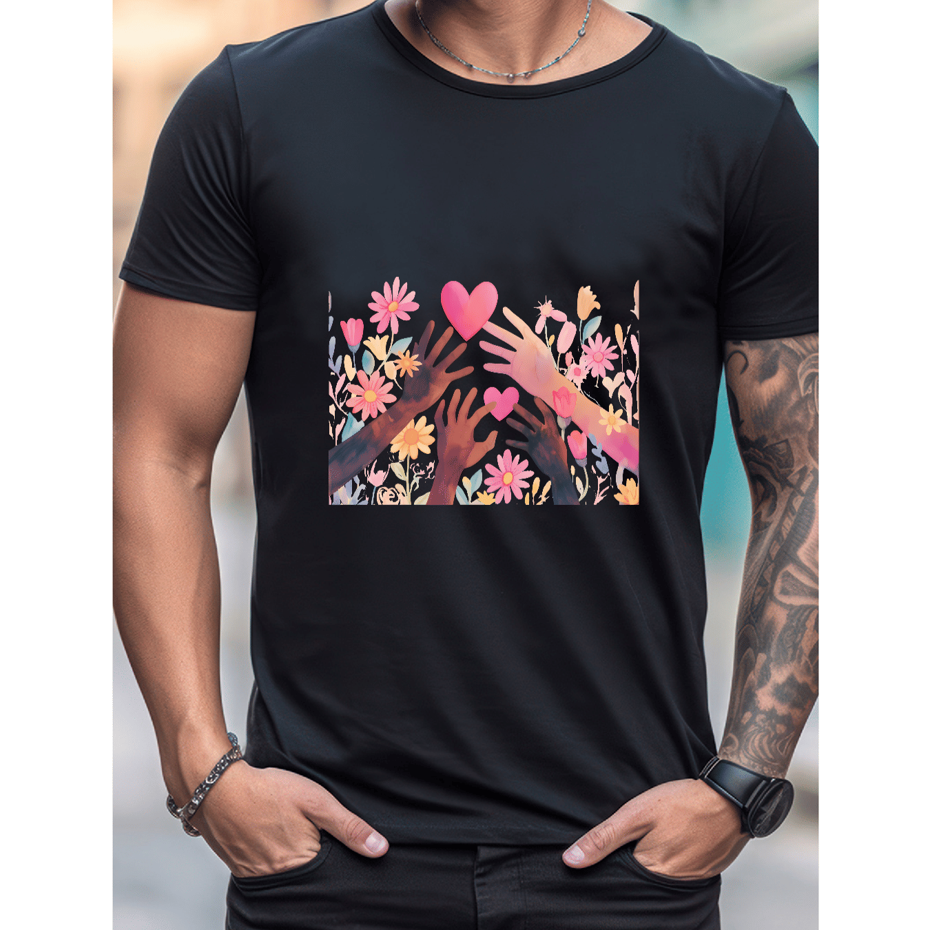 Stilvoll feiern mit diesem 100 % Baumwoll-Herren-T-Shirt zum Valentinstag