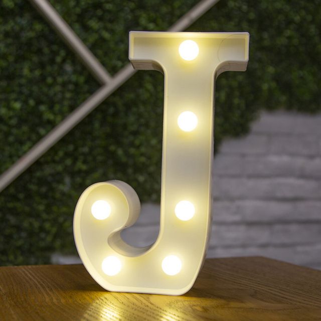 Lettres Lumineuses LED Alphabet Numéro Décoration Lampe à Pile Veilleuse pour la Maison Mariage Anniversaire Fête de Noël