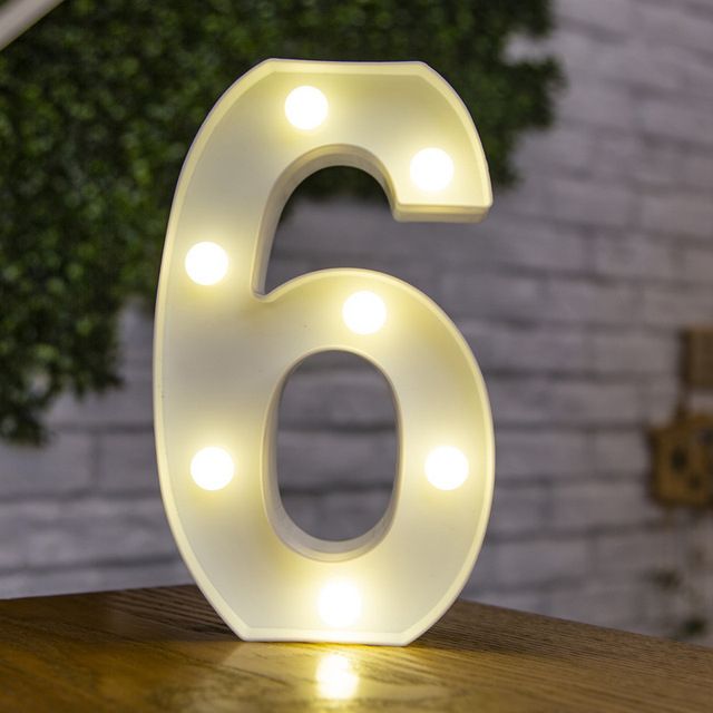 Lettres Lumineuses LED Alphabet Numéro Décoration Lampe à Pile Veilleuse pour la Maison Mariage Anniversaire Fête de Noël