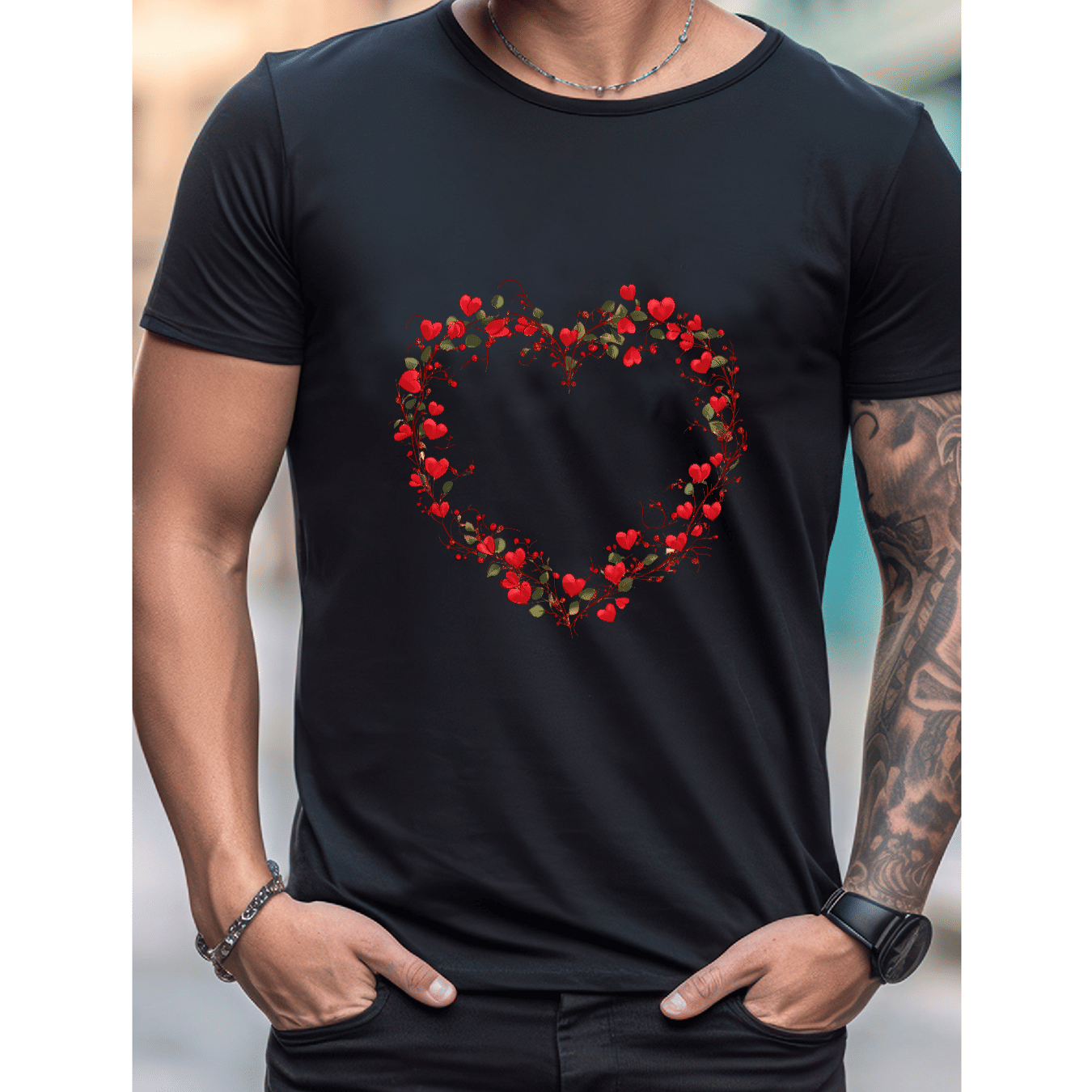 Stilvoll feiern mit diesem 100 % Baumwoll-Herren-T-Shirt zum Valentinstag