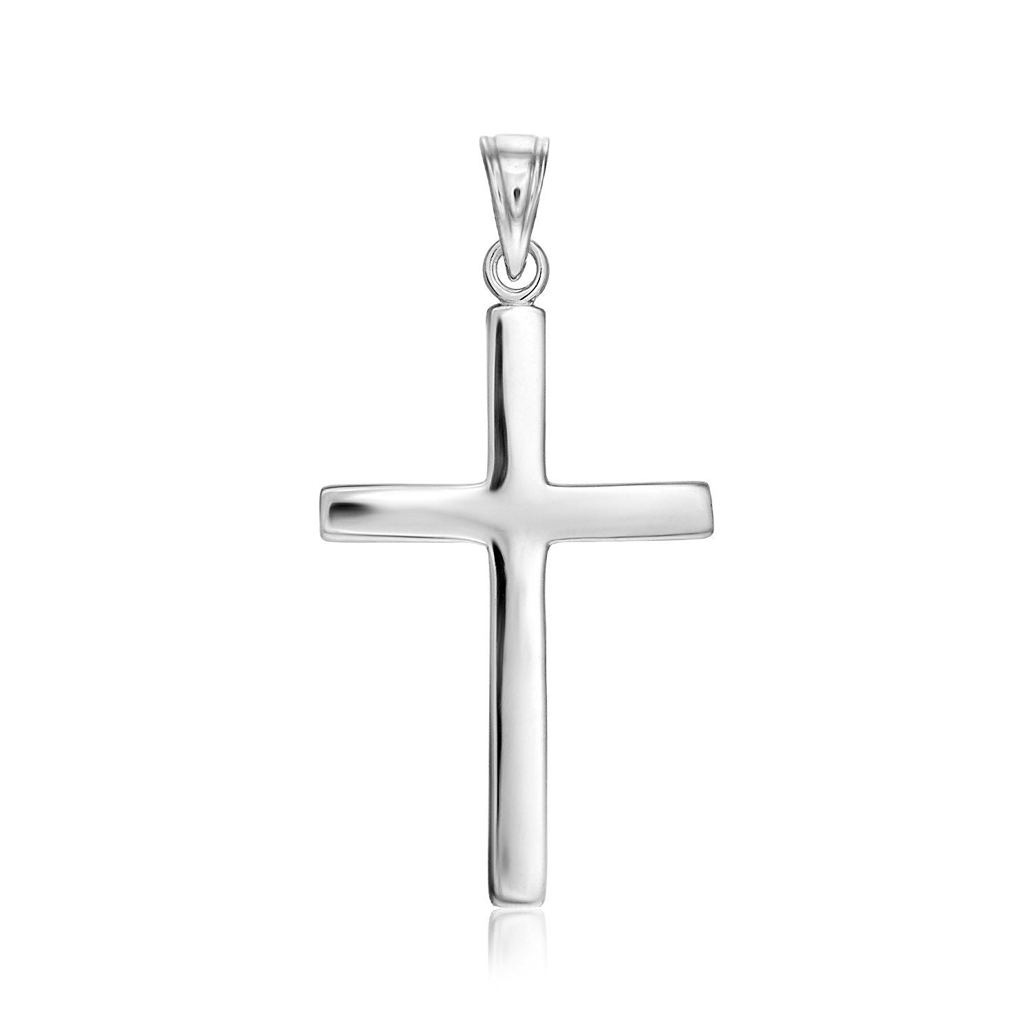 Pendentif croix poli en argent sterling