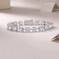 Rendez-vous - Parure de bijoux élégante en forme de bracelet et de jonc sertis de moissanite en argent sterling S925 et diamant plaqué platine