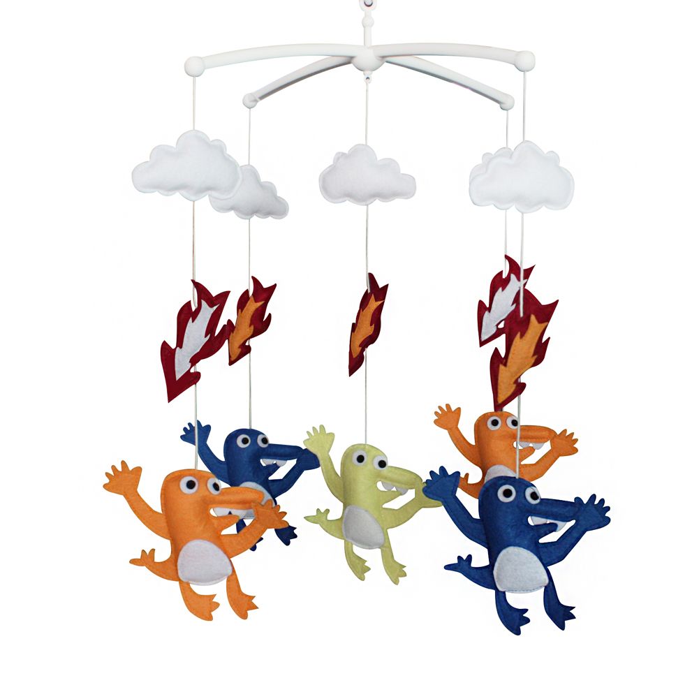 Feuerspeiende Monster Baby-Mobile Halloween-Deko Musik-Mobile