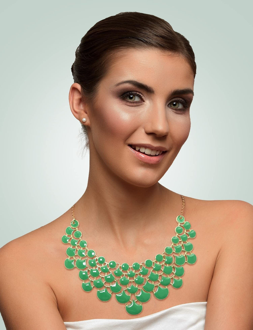 Jane Stone Modeaussage Collier Halskette Vintage Durchbrochenes Lätzchen Kostüm Schmuck