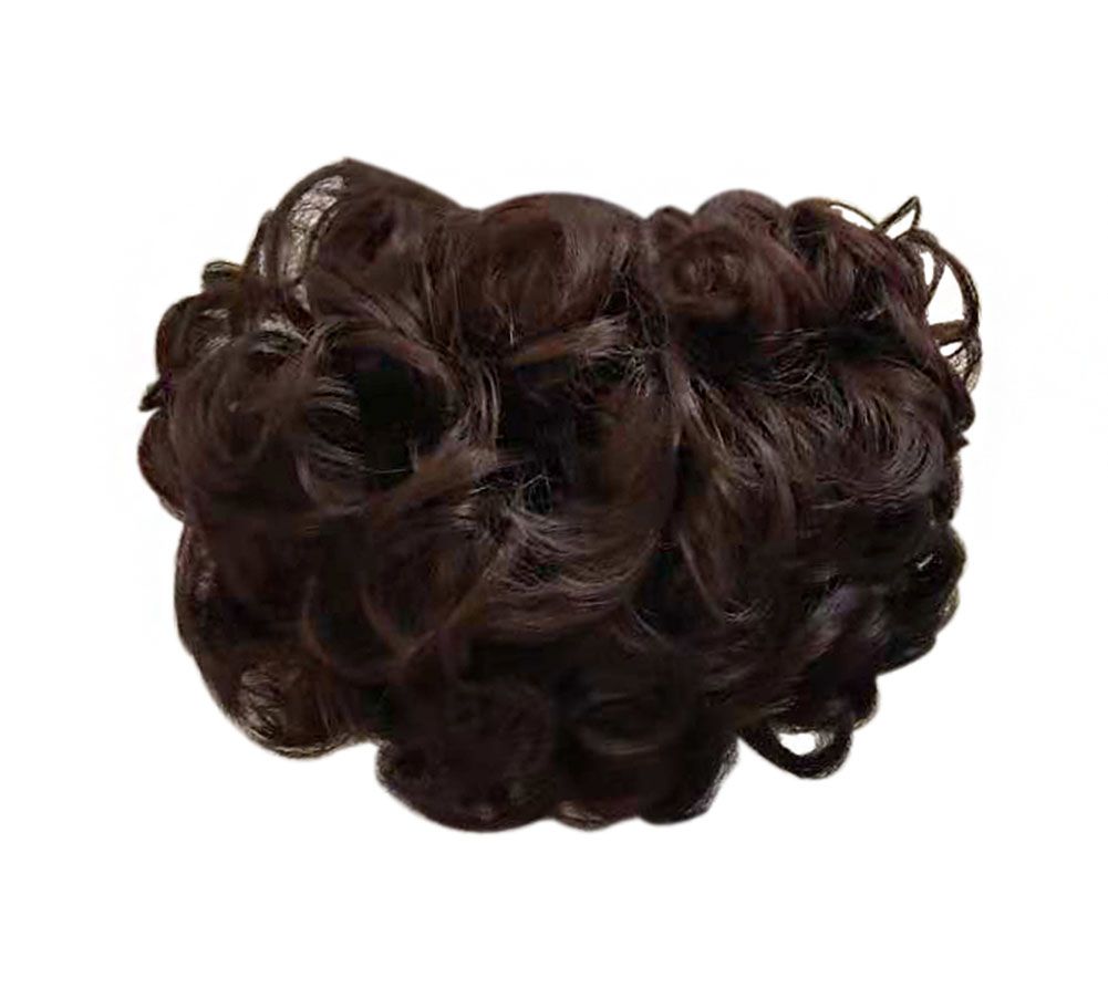 Messy Locken Dutt Haarteil Haarspangen Clip Chignon Pferdeschwanz Haarteile, Braun