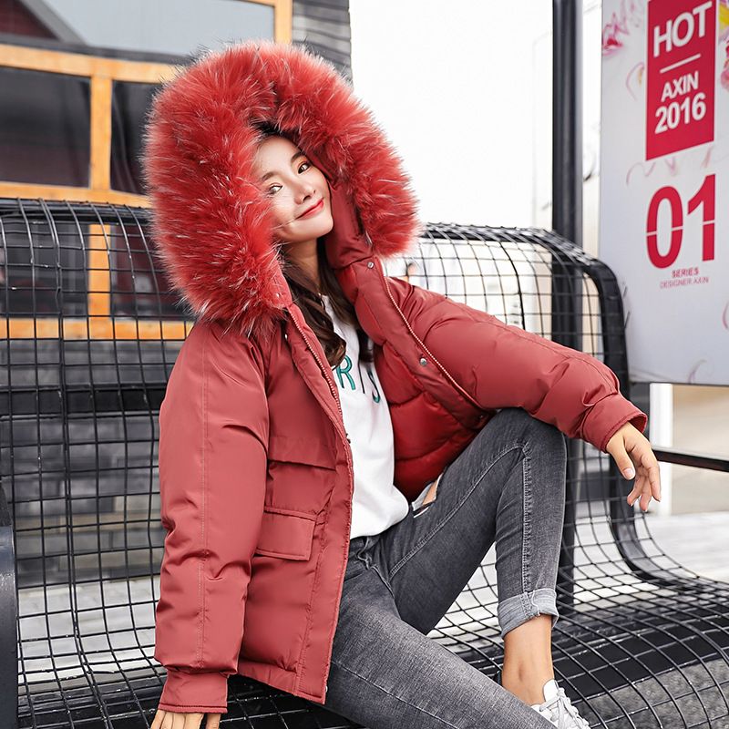 Neu eingetroffene Daunenjacke Winterjacke Damen Einzel Full Slim Haar Wattierte Kleidung Große Jacke Mantel