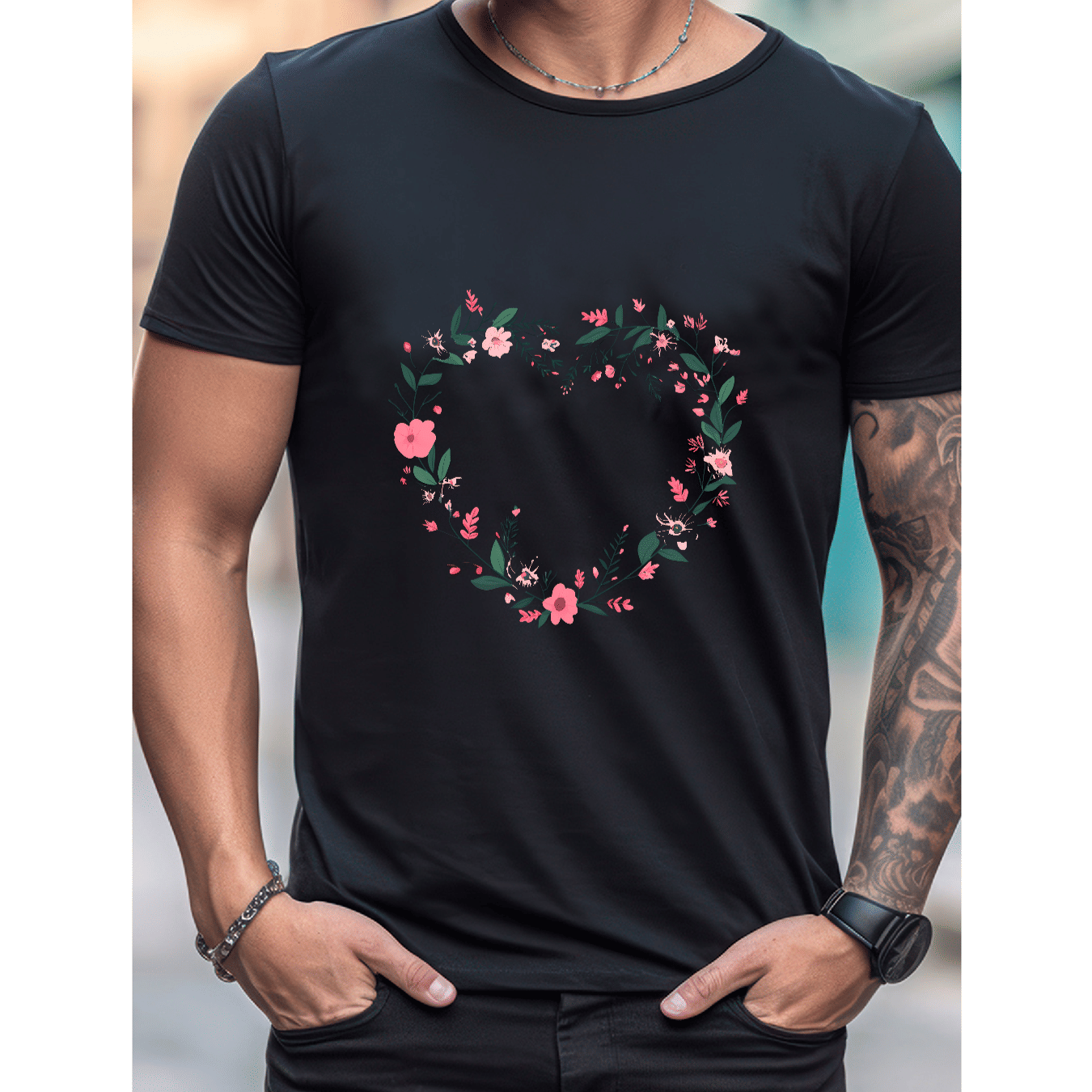 Stilvoll feiern mit diesem 100 % Baumwoll-Herren-T-Shirt zum Valentinstag