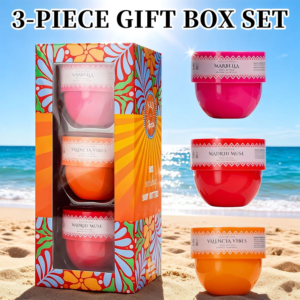 Solo En Ibiza, 3-teiliges Set, Körperbutter für Männer und Frauen, 3 verschiedene Düfte, langanhaltender Duft, perfekt für Dating, Alltag, Partys, Geschenk, je 52 ml