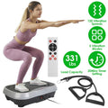 Plateforme vibrante avec bandes de résistance, télécommande, pour un entraînement complet du corps à domicile, idéal pour la perte de poids et la combustion des graisses.