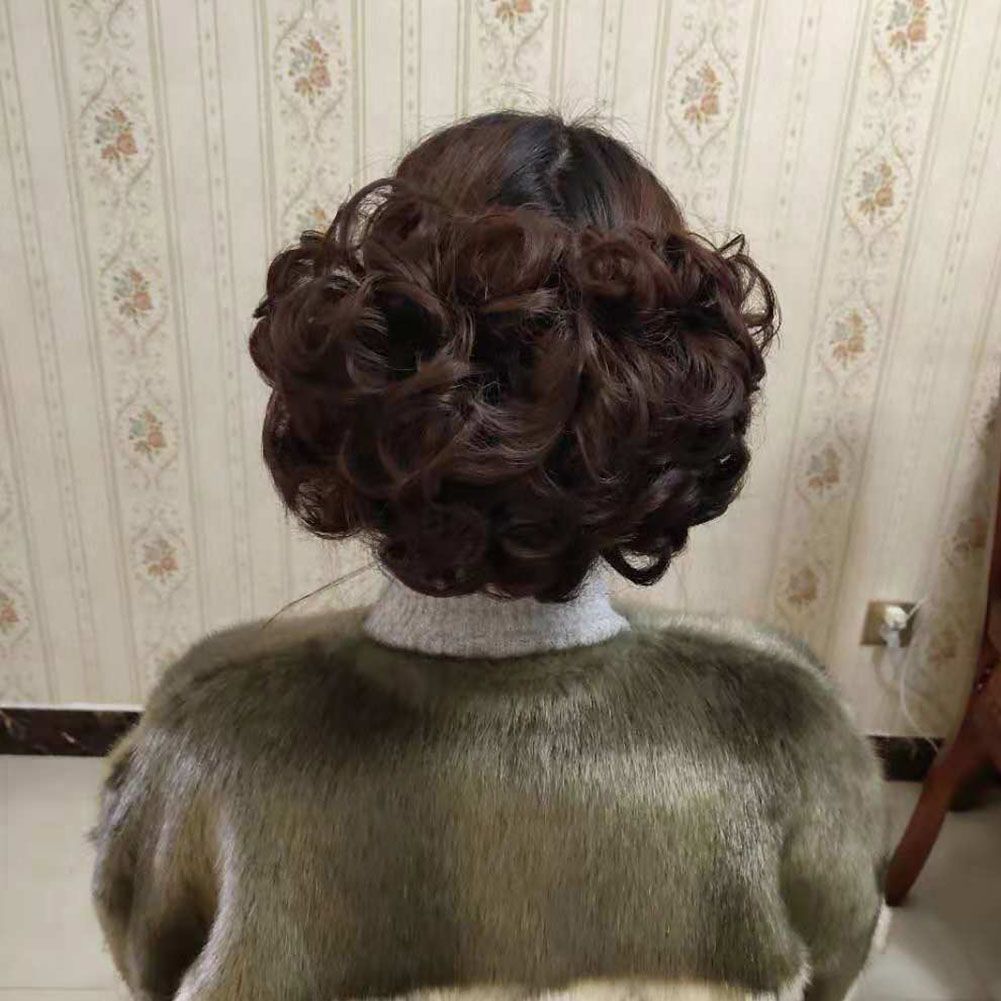 Messy Locken Dutt Haarteil Haarspangen Clip Chignon Pferdeschwanz Haarteile, Braun