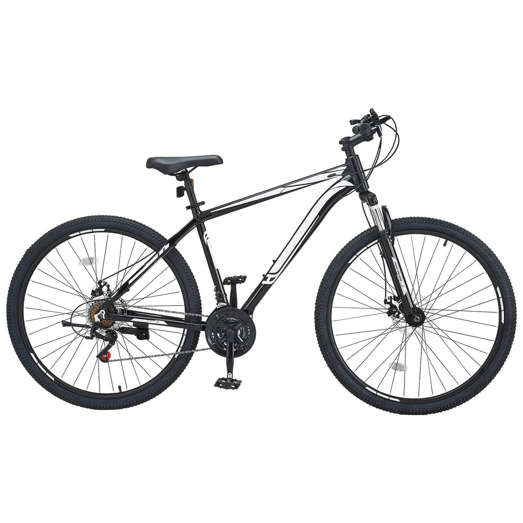 VTT 29 pouces avec suspension avant, 21 vitesses SHIMANO, selle confort, freins à double disque, cadre en alliage d'aluminium, vélo de sport pour adultes, sentier, neige