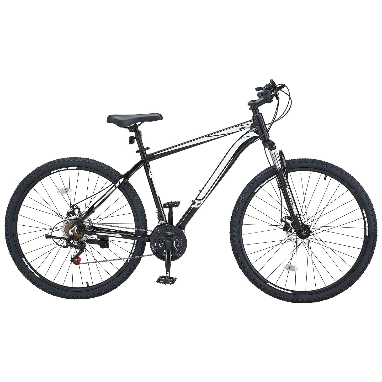 VTT 29 pouces avec suspension avant, 21 vitesses SHIMANO, selle confort, freins à double disque, cadre en alliage d'aluminium, vélo de sport pour adultes, sentier, neige