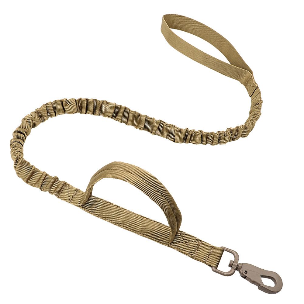 Hundeleine; Bungee-Hundeleine, taktische Hundeleine, verstellbare taktische Nylonleine für Hunde, taktische Hundeleine mit Schnellverschluss und 2 Kontrollgriffen; Bungee-Gurt