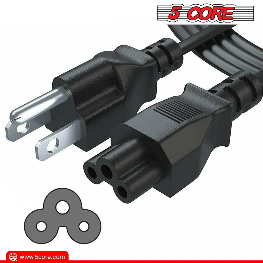 12ft 3-poliges, nicht polarisiertes AC-Netzkabel für HP Dell Samsung Sony Asus Acer Toshiba Laptop-Ladegerät, LED-LCD-Monitor Ersatz-Stromkabel PL 1002