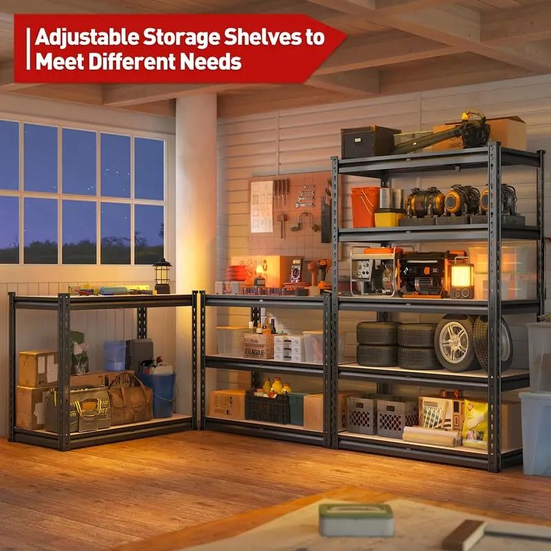 5-stöckiges Metallregal für die Garage, verstellbares Lagerregal 90 cm B x 183 cm H x 40 cm T, Mehrzweck-Organizer für Garage, Keller, Hauswirtschaftsraum und Lagerräume