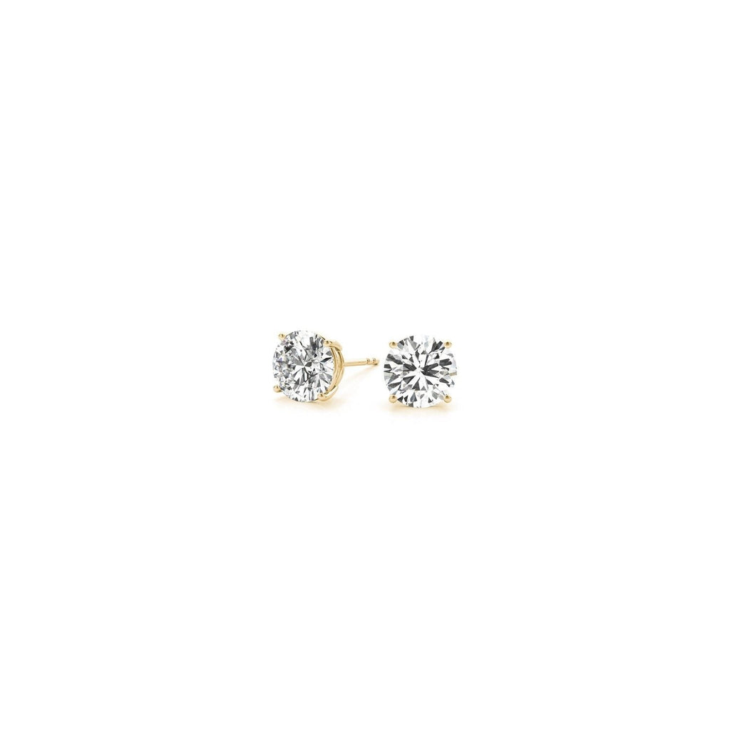 1/2 Karat runder, im Labor gezüchteter Diamant-Ohrstecker aus 585er Gelbgold (G/VS2)