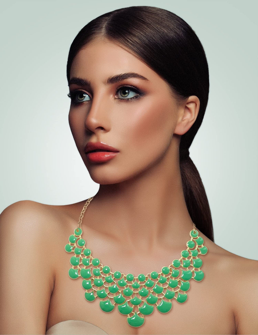 Jane Stone Modeaussage Collier Halskette Vintage Durchbrochenes Lätzchen Kostüm Schmuck