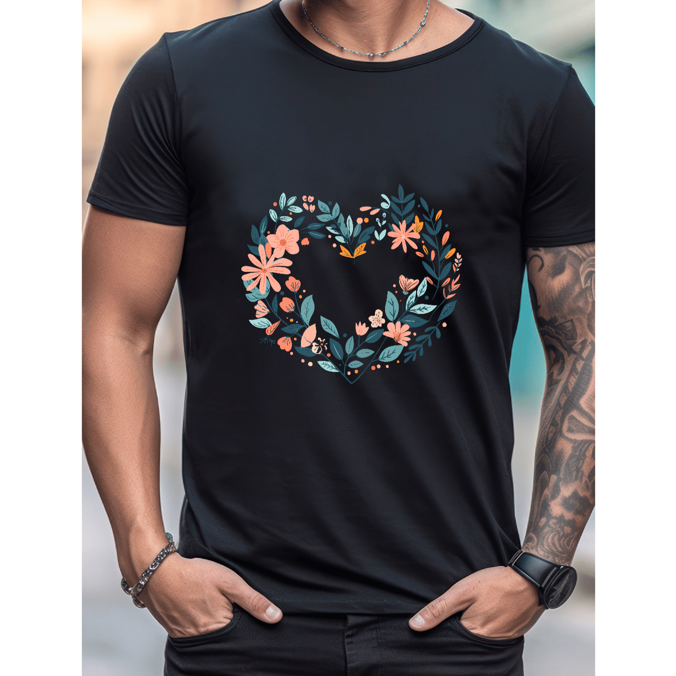 Stilvoll feiern mit diesem 100 % Baumwoll-Herren-T-Shirt zum Valentinstag