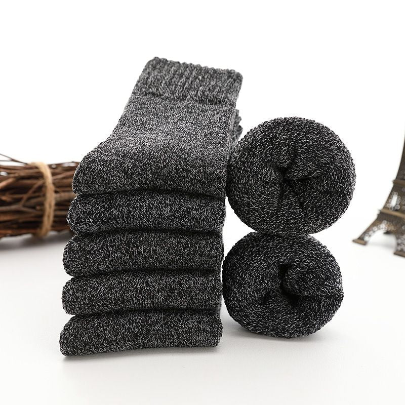 5 Paires Chaussettes Épaisses en Laine Homme Haute Qualité Serviette Garder au Chaud Chaussettes d'Hiver Coton Cadeau de Noël Chaussettes Pour Homme Thermique Taille 38-45