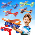 4er-Pack Flugzeug-Launcher-Spielzeug, 2 Flugmodi LED Schaumstoff-Flugzeug Spielzeug für Jungen, Outdoor Flugspielzeug Geburtstagsgeschenke für Jungen Mädchen 4 5 6 7 8 9 10 11 12 Jahre alt